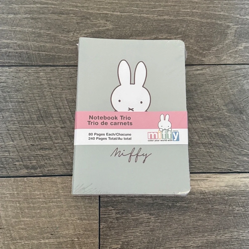Miffy Notebook Trio 3-Pack Lined Journals Sage Green Pink Floral 240 Pages New